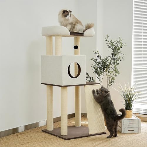 Katzenhaus, Katzenbaumturm für Hauskatzen, mehrstöckiges Katzenmöbel-Aktivitätszentrum mit Katzenkratzbäumen, Katzenhaus mit lustigem Spielzeug für Kätzchen von Baodiale