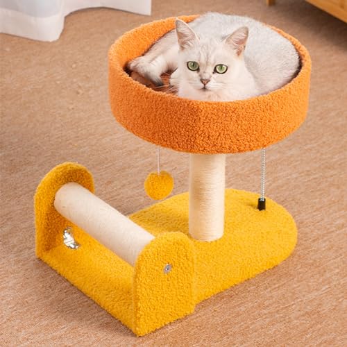 Katzenhaus Katzenbaumturm mit Sisal-Kratzbaum für Hauskatzen, Deluxe-Katzenbett mit Sitzstange und Spielzeug, Katzenmöbel für Kätzchen von Baodiale