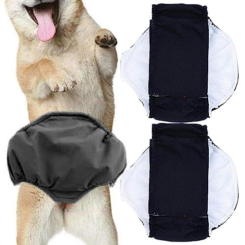 3pcs Welpenwindel Atmungsable Wiederverwendbare Physiologische Hosen Haustier Bauchband Hund Anti-belästigung Physiologische Hosen Für Männliche Hunde von Baokuan