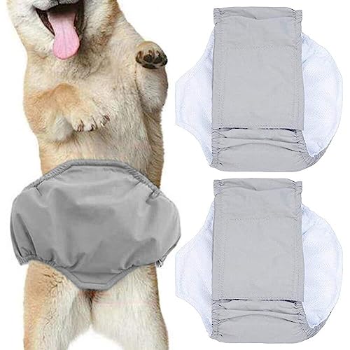 3pcs Welpenwindel Atmungsable Wiederverwendbare Physiologische Hosen Haustier Bauchband Hund Anti-belästigung Physiologische Hosen Für Männliche Hunde von Baokuan