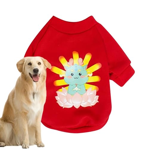 Baoqifong Haustier-Neujahrskleidung, Haustier-Sweatshirt - Winddichter Winterhunde-Neujahrspullover - Winter-Must-Have-Haustier-Hundepullover für Hund, Katze, Kaninchen, Chinchilla von Baoqifong