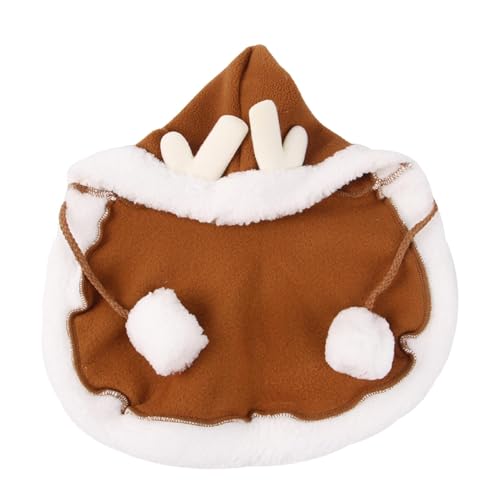 Baoqifong Hunde-Weihnachtsoutfit, Weihnachts-Hundekleidung | Rehkitz Haustier Weihnachtskleidung Hundemantel mit Mütze - Katzen-Weihnachtsoutfit, Katzen-Cape für -Winter, Katzen, kleine Hunde von Baoqifong