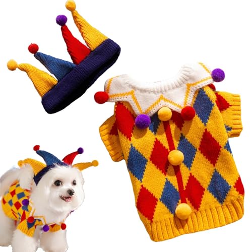 Baoqifong Hundepullover-Mütze,Hundepullover-Mütze-Kostüm - Lustige Haustier-Outfits - Hundepullover-Mäntel, weicher Pullover für kleine Hunde, Hundekleidung, Mütze für kaltes Wetter von Baoqifong