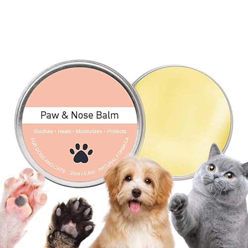 Baoqifong Pfotenfeuchtigkeitscreme für Hunde, Hundebalsam für Pfoten und Nase, 20 ml natürlicher Fußbalsam Katzennasencreme, Welpenpfotencreme, pflegendes Wachs für rissige Hundepfoten, von Baoqifong