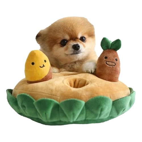 Baoqifong Schnüffelmatte für Hunde, Hunde-Anreicherungspuzzle,Interaktives quietschendes Hundespielzeug Potato Farm Schnüffelpad | Interaktives Plüsch-Puzzlespielzeug, multifunktionales von Baoqifong