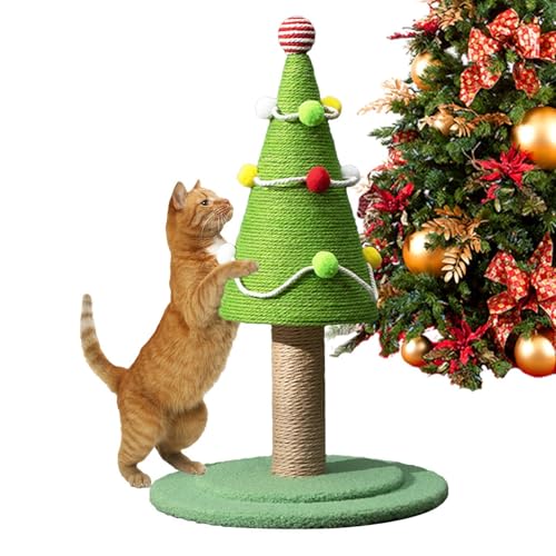 Baoqifong Weihnachtsbaum-Katzenkratzbaum,Katzenkratz-Weihnachtsbaum, Cartoon-Katzenkratzbaum, Katzen-Entspannungswerkzeug, ästhetischer Baumschmuck, niedliches Haustier-Verlobungsspielzeug für von Baoqifong