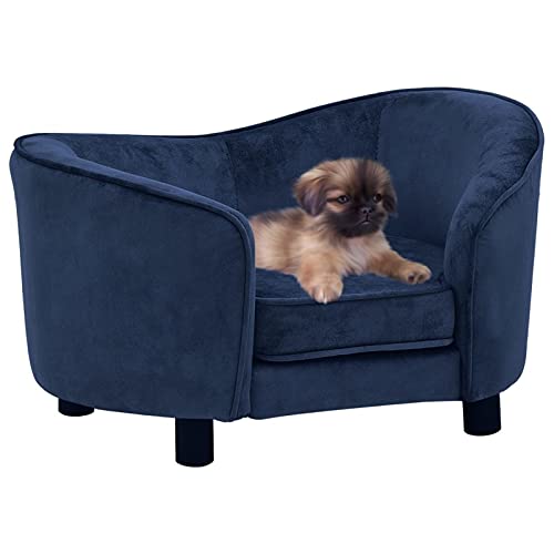 BaraSh Hundesofa Blau 69x49x40 cm Plüsch Hundebett Waschbar Hundematratze von BaraSh