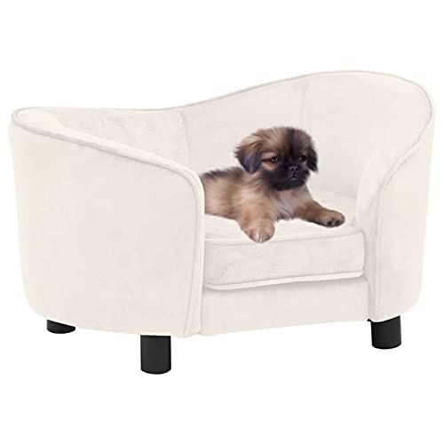 BaraSh Hundesofa Creme 69x49x40 cm Plüsch Hundebett Waschbar Hundematratze von BaraSh