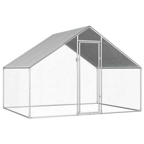 BaraSh Outdoor-Hühnerkäfig 2,75x2x1,92 m Verzinkter Stahl Freilaufgehege HüHner Chicken Coop Door HüHner Stall HüHnerkäFig von BaraSh