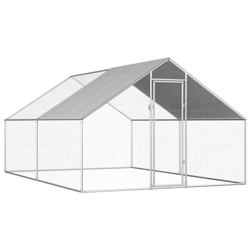 BaraSh Outdoor-Hühnerkäfig 2,75x4x1,92 m Verzinkter Stahl Freilaufgehege HüHner Chicken Coop Door HüHner Stall HüHnerkäFig von BaraSh