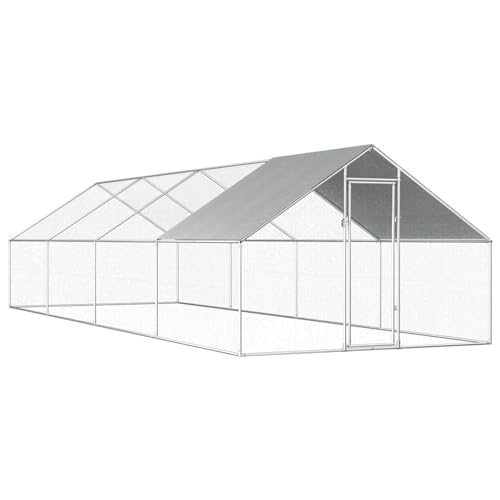 BaraSh Outdoor-Hühnerkäfig 2,75x8x1,92 m Verzinkter Stahl Freilaufgehege HüHner Chicken Coop Door HüHner Stall HüHnerkäFig von BaraSh