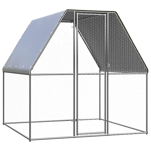 BaraSh Outdoor-Hühnerkäfig 2x2x2 m Verzinkter Stahl Freilaufgehege HüHner Chicken Coop Door HüHner Stall HüHnerkäFig von BaraSh