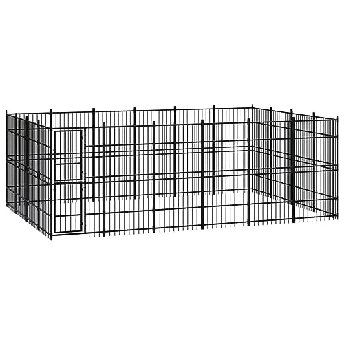 BaraSh Outdoor-Hundezwinger Dog House Outdoor Pet Comfort Katzengehege Hundeauslauf DraußEn Tiergehege Stahl 22,12 m² 3097984 von BaraSh