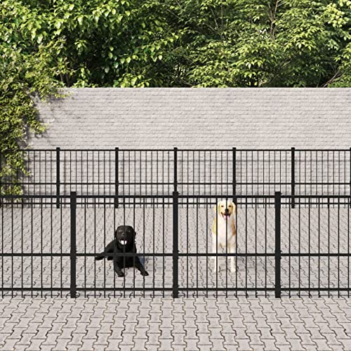 BaraSh Outdoor-Hundezwinger Dog House Outdoor Pet Comfort Katzengehege Hundeauslauf DraußEn Tiergehege Stahl 33,87 m² 3124643 von BaraSh