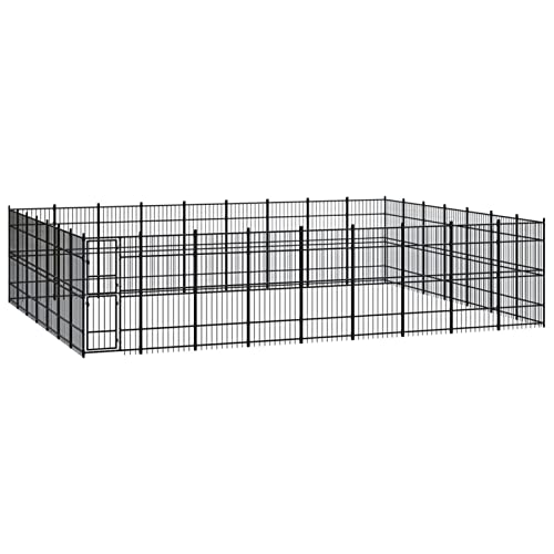 BaraSh Outdoor-Hundezwinger Dog House Outdoor Pet Comfort Katzengehege Hundeauslauf DraußEn Tiergehege Stahl 58,06 m² von BaraSh