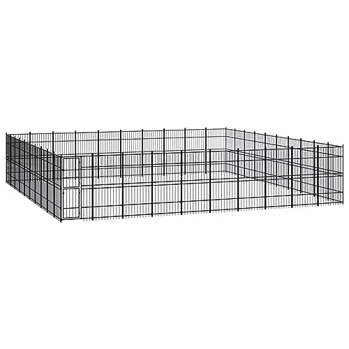 BaraSh Outdoor-Hundezwinger Dog House Outdoor Pet Comfort Katzengehege Hundeauslauf DraußEn Tiergehege Stahl 92,16 m² von BaraSh