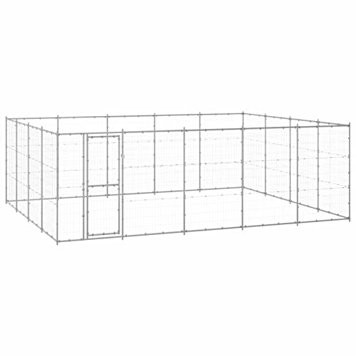 BaraSh Outdoor-Hundezwinger Dog House Outdoor Pet Comfort Katzengehege Hundeauslauf DraußEn Tiergehege Verzinkter Stahl 24,2 m² 3082319 von BaraSh