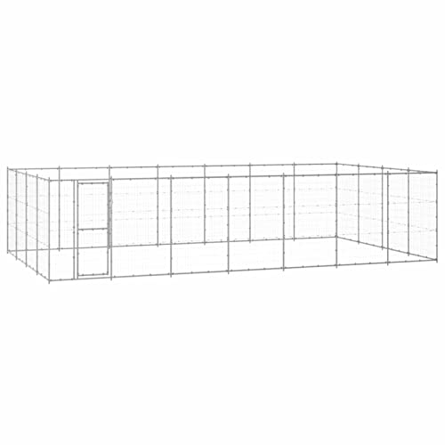 BaraSh Outdoor-Hundezwinger Dog House Outdoor Pet Comfort Katzengehege Hundeauslauf DraußEn Tiergehege Verzinkter Stahl 33,88 m² von BaraSh