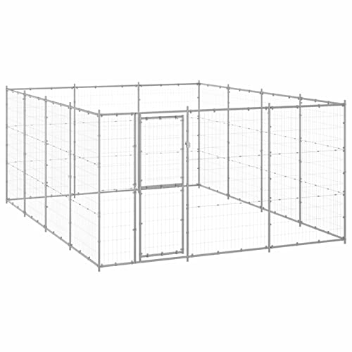 BaraSh Outdoor-Hundezwinger Verzinkter Stahl Gartenzaun Zaun FüR Hunde Freigehege Kleintierzaun Outdoor Hundegitter Garten Haustier Zaun Garten 14,52 m² von BaraSh