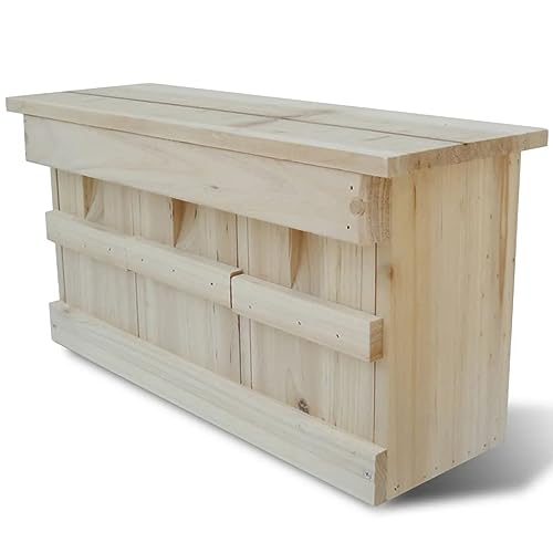 BaraSh Spatzen-Nistkasten 44 x 15,5 x 21,5 cm Spatzenhaus aus Massivholz Spatzenkasten Vogelhaus Sperlingsnistkasten von BaraSh