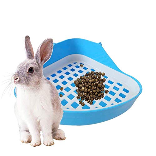 Barabesty Hase Toilette Mülleimer, Kleines Tier Ecke Töpfchen, Ecke Für Haustier Abfälle Für Kaninchen, (Blau) von Barabesty