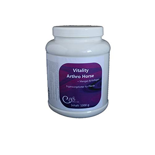 Barbara Seitz Vitality Arthro Horse 1000 g + Mangan & Kollagen, Optimale Mischung mit MSM, Gelatine, Hagebutte und Glucosamin - Pferdebeweglichkeit - Rittigkeit von Barbara Seitz