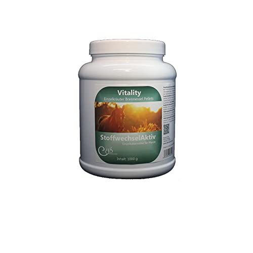 Vitality StoffwechselAktiv Pellets 1000 g - getrocknete Brennessel, Einzelkräuter pelletiert, Pferdekräuter ohne Zusätze, Bindemittel, naturrein, Getreidefrei von Barbara Seitz