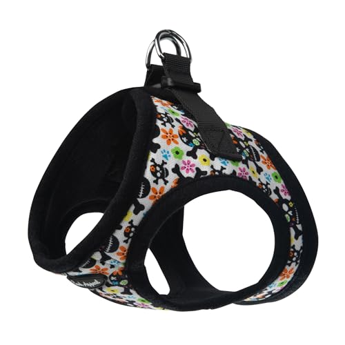 Bark Appeal Skull Multi Step-in Hundegeschirr für kleine bis mittelgroße Haustiere – weiches massives Netzgewebe Weste für Hunde & Welpen – Anti-Würgen mit verstellbarem Gurt & robustem Clip – Größe L von Bark Appeal