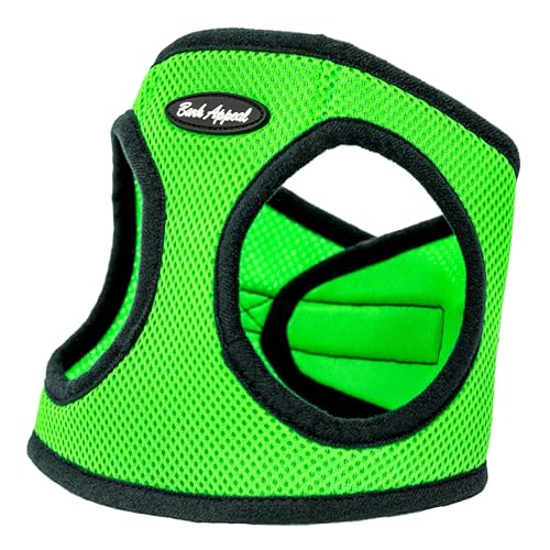 Bark Appeal Step-in Hundegeschirr, Mesh Step in Hundeweste Geschirr für kleine & mittelgroße Hunde, Nicht Ersticken mit verstellbarer Schwerlastschnalle für sicheren,(Large, Lime Green) von Bark Appeal