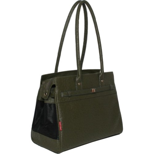 Bark n Bag B3945 Monaco Tote Embossed Ostrich Olive - Verde Haustier Träger von Bark-n-Bag