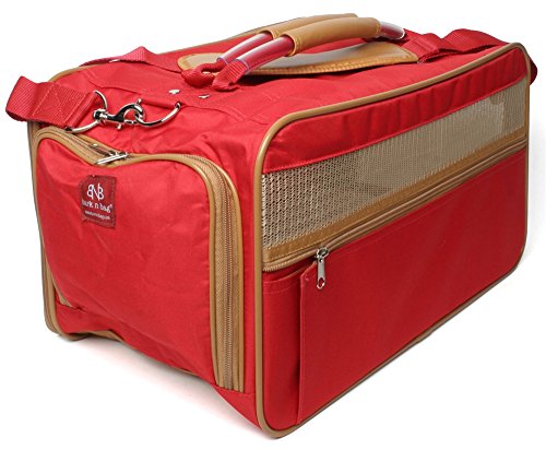 Bark n Bag Nylon Classic Carrier Collection Transportbox, Medium, Rot/Hellbraun von Bark-n-Bag