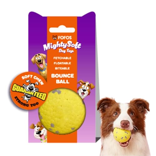 BarkButler X Fofos Super Durable Bounce Toys (S) | Gelb & Grau | X-Small-Medium Dog (0-20 kg) | leicht | sanft zu Zähnen & Zahnfleisch | leicht zu reinigen | für alle Hunderassen von BarkButler