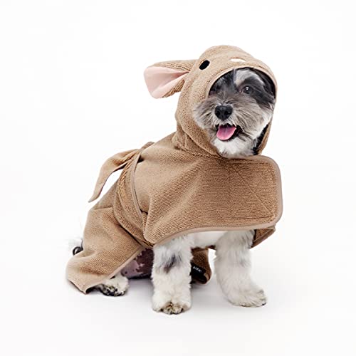 BarkBox Hunde-Bademantel-Handtuch – leicht, super süß, schnell trocknend – Kaninchen (Größe S) von Barkbox