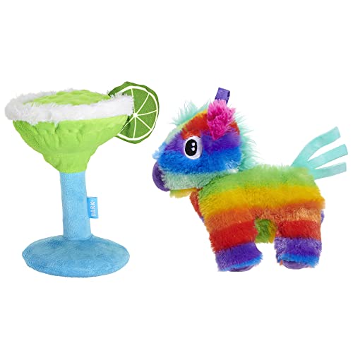 Barkbox Party-Set – Quietschendes Hundespielzeug – Plüsch-Kauspielzeug – Welpen- und Haustierspielzeug für kleine, mittelgroße und große Hunde – Full O' Fluff Pinata & Muy Squeaky Margarita von Barkbox