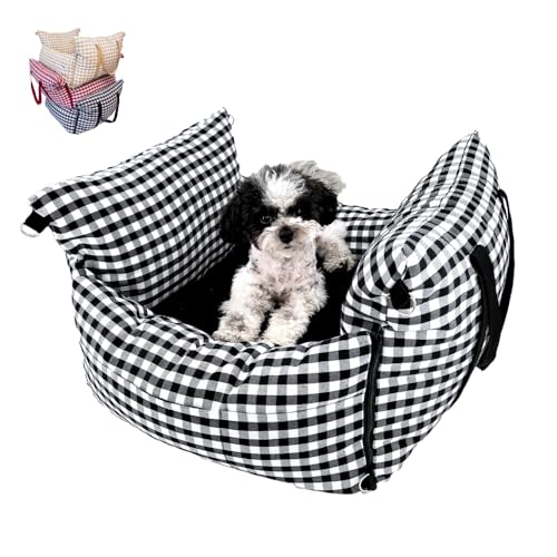 Hundeautositz für kleine Hunde, Welpenerhöhung, Bett, Reisetasche, Memory-Schaum, tragbar (Urban Black) von Barkers & Waggers