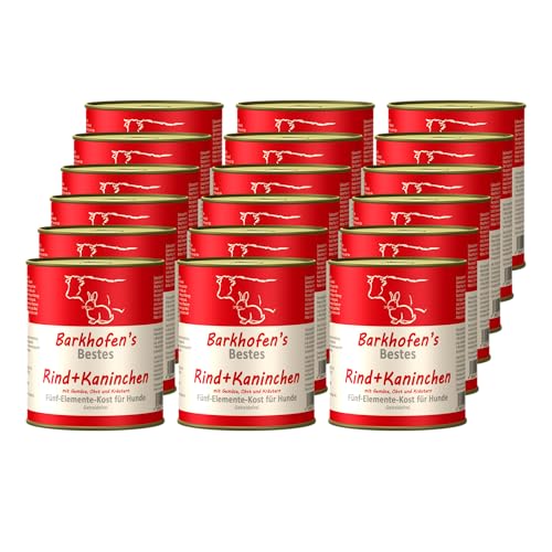 Barkhofen Tiernahrung Nassfutter für Ihren Hund 18x 800 g – Hundefutter nass & getreidefrei mit Rind & Kaninchen – Hunde Futter in Dosen ohne Getreide Barkhofen Tiernahrung Nassfutter für Ihren Hund 18x 800 g – Hundefutter nass & getreidefrei mit Rind & Kaninchen – Hunde Futter in Dosen ohne Getreide von Barkhofen Tiernahrung Naturkost für Hunde und Katzen