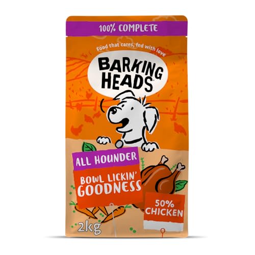 Barking Heads Bowl Lickin' Chicken Trockenfutter für Hunde, 100% Natürliches Hundetrockenfutter mit Hühnerfleisch, Natürliche Tiernahrung für Ausgewachsene Hunde Aller Rassen, 2 kg von Barking Heads