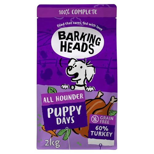 Barking Heads Complete Dry Dog Food 2kg - Puppy All Hounder Puppy Days Turkey - Natural Grain Free Hypoallergenic for Sensitive Digestion & Development - Vet Approved von Barking Heads