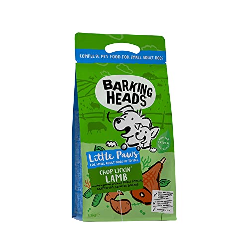 Barking Heads Hundefutter Trocken Getreidefrei, für kleine Rassen - Legendäres Lamm - 100% Natürlich, Grasgefüttertes Lamm, 1,5kg von Barking Heads