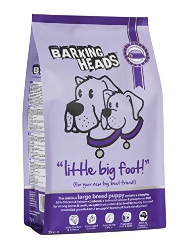 Barking Heads Hundefutter für große Rassen - Welpen - 100% natürliches Huhn und Lachs, keine künstlichen Aromen, gut für starke Zähne und Knochen, 12 kg Welpentage - für große Rassen 39 EU von Barking Heads