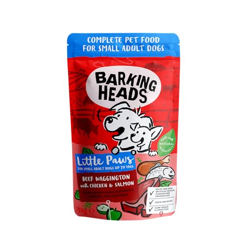 Barking Heads Little Paws Wet Beef Waggington mit Huhn & Lachs, 10 x 150 g von Barking Heads