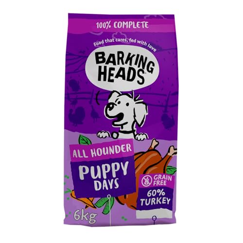 Barking Heads Puppy Days Trockenfutter für Welpen, 100% Natürliches Hundetrockenfutter mit Huhn und Lachs, Natürliche Tiernahrung für Welpen Aller Rassen, Hundefutter Getreidefrei, 6 kg von Barking Heads