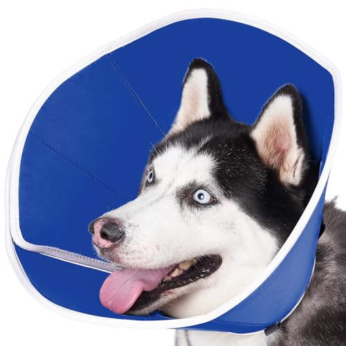 BARKLESS Alternative zu Cone of Shame für Hunde nach Operationen (Blau, L) von Barkless