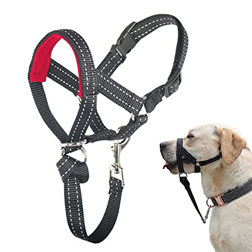 BARKLESS Halsband, Hundehalsband, kein Ziehen, Kopfhalfter mit weicher Polsterung, stabiles Hundehalfter für große Merdium, kleine Hunde, kostenlose Trainingsanleitung im Lieferumfang enthalten von Barkless