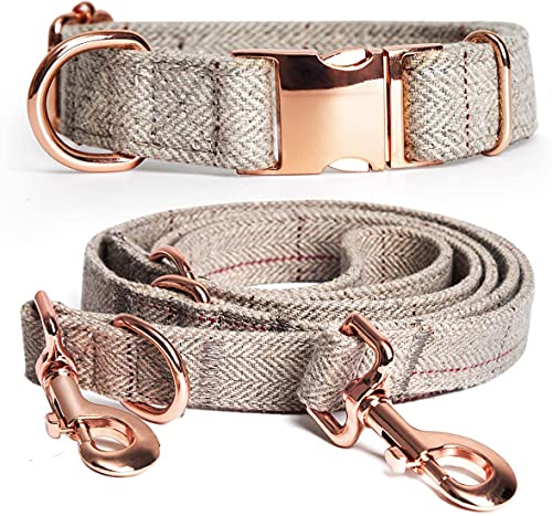 BARKLESS Hundehalsband und Leine, strapazierfähiges Baumwollhalsband mit Metallschnalle und multifunktionaler Leine (2 m), verstellbar, 3 Längen, für kleine, mittelgroße und große Hunde von Barkless