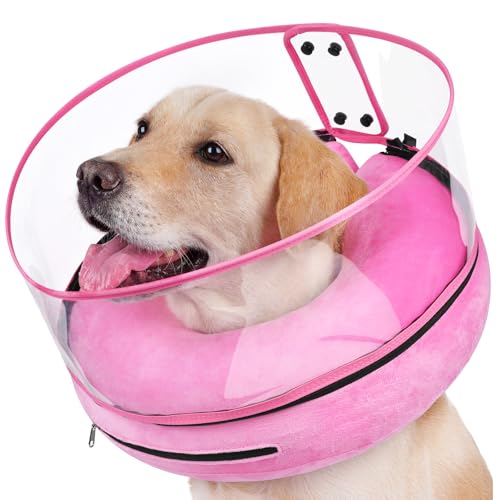 Hundekegelkissen, Donut-Halsband (Rosa, M) von Barkless