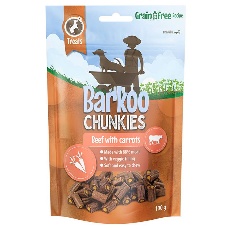 Barkoo Chunkies Gefüllte Sticks - Sparpaket: 3 x 100 g Rind & Karotte von Barkoo