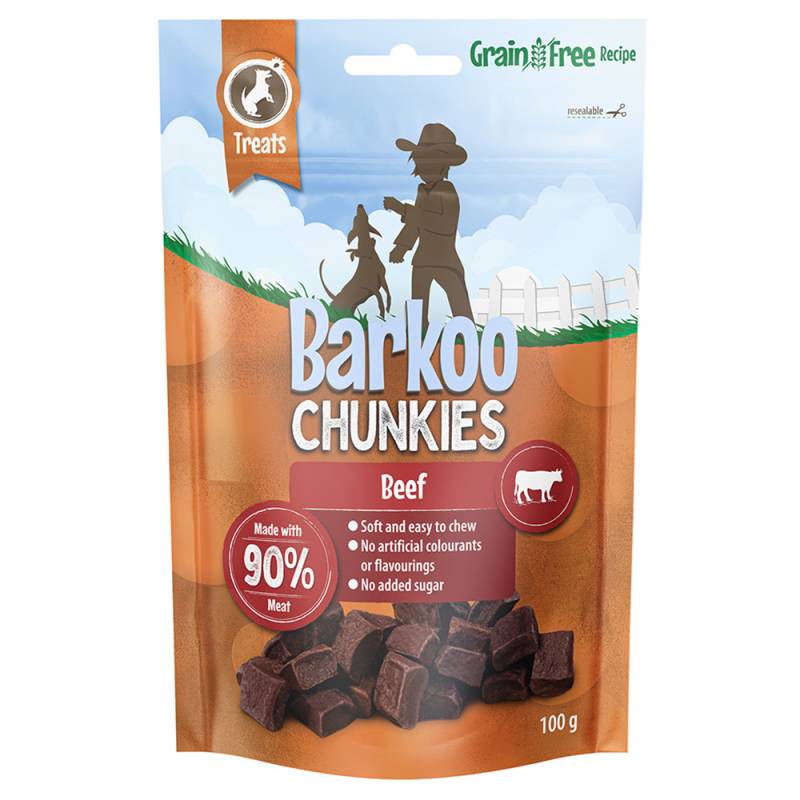 Barkoo Chunkies Meat Cubes 100 g  - Mixpaket: 3 x 100 g (Rind, Huhn, Pute) von Barkoo