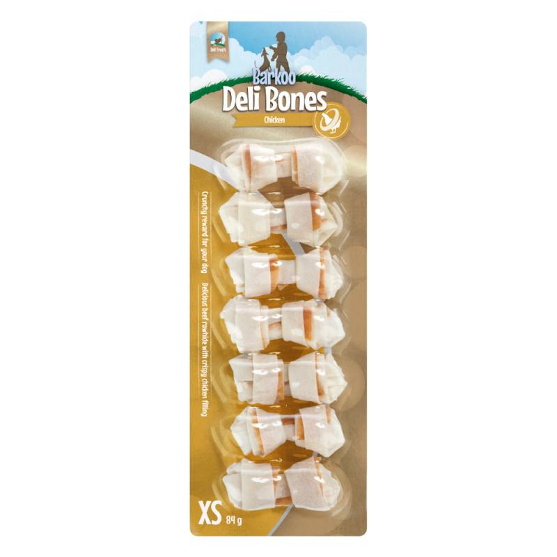 Sparpaket Barkoo Deli Bones Chicken geknotet - 42 x 5 cm (504 g) Größe XS von Barkoo