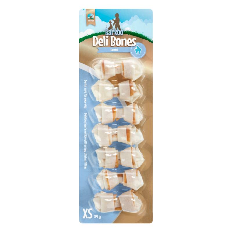 Sparpaket Barkoo Deli Bones Dental geknotet - 42 x 5 cm, 504 g (Größe XS) von Barkoo